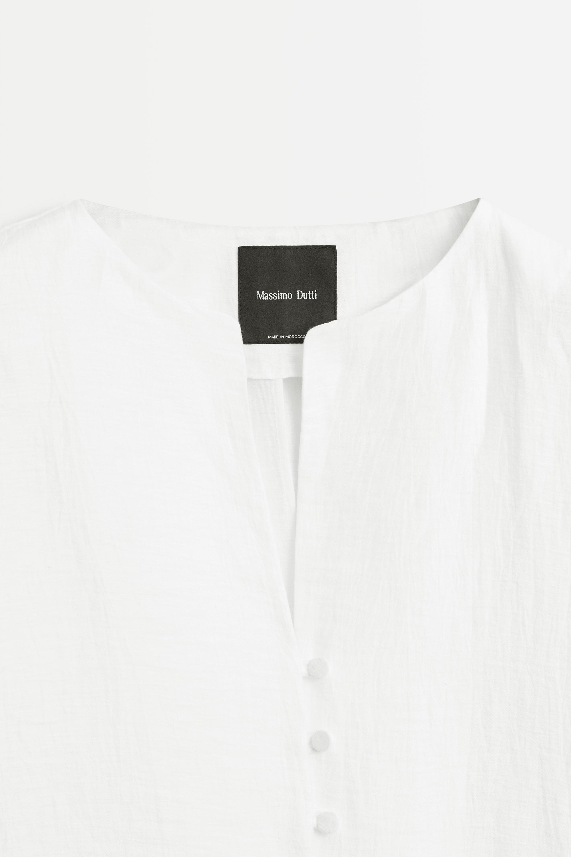 Surchemise en lin mélangé à détails boutonnés